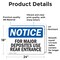 Signmission For Major Deposits Use Rear Entrance OSHA Notice Sign, Vinyl Decal, 24in W x 18in L, 2PK OS-2PACK-NS-D-1824-L-12855 - alternate 2
